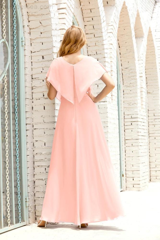 Baoleely  Mother of The Bride Dresses Plus Size V-Neck Floor Length Formal Prom Dress for Wedding Guest 28020