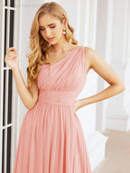 Numbersea One Shoulder Bridesmaid Dresses Long Maxi Formal Evening Party Prom Gowns 28061