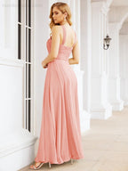 Numbersea Crisscross Halter Bridesmaid Dresses for Party Wedding Evening Prom Maxi Ball Gowns 28053