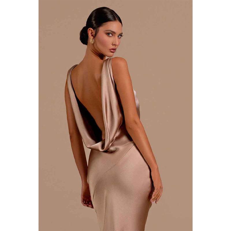 Numbersea Sexy Deep V Neck Backless Mermaid Long Formal Evening Dress