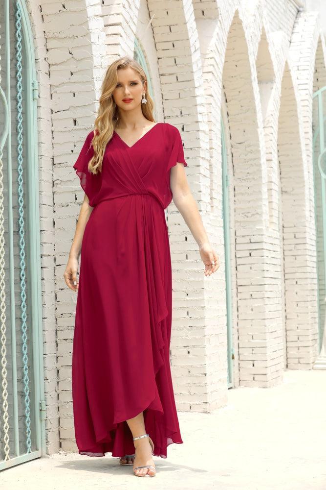 Baoleely  Mother of The Bride Dresses Plus Size V-Neck Floor Length Formal Prom Dress for Wedding Guest 28020