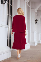 Sunnderly Two-Piece A-line Mother of The Bride Dress Formal Party Gown Dress SY28072