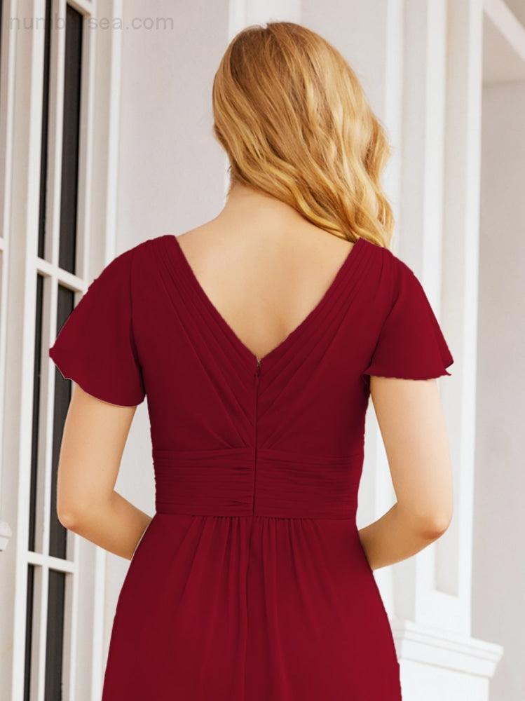 Baoleely Formal Prom Gowns for Mother of The Bride Cap Sleeves Bridesmaid Dress 28047