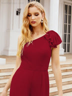 Numbersea Women's One Shoulder Long Jumpsuit Formal Evening Dress Long Bridesmaid Dresses Pants Wedding Party 28034