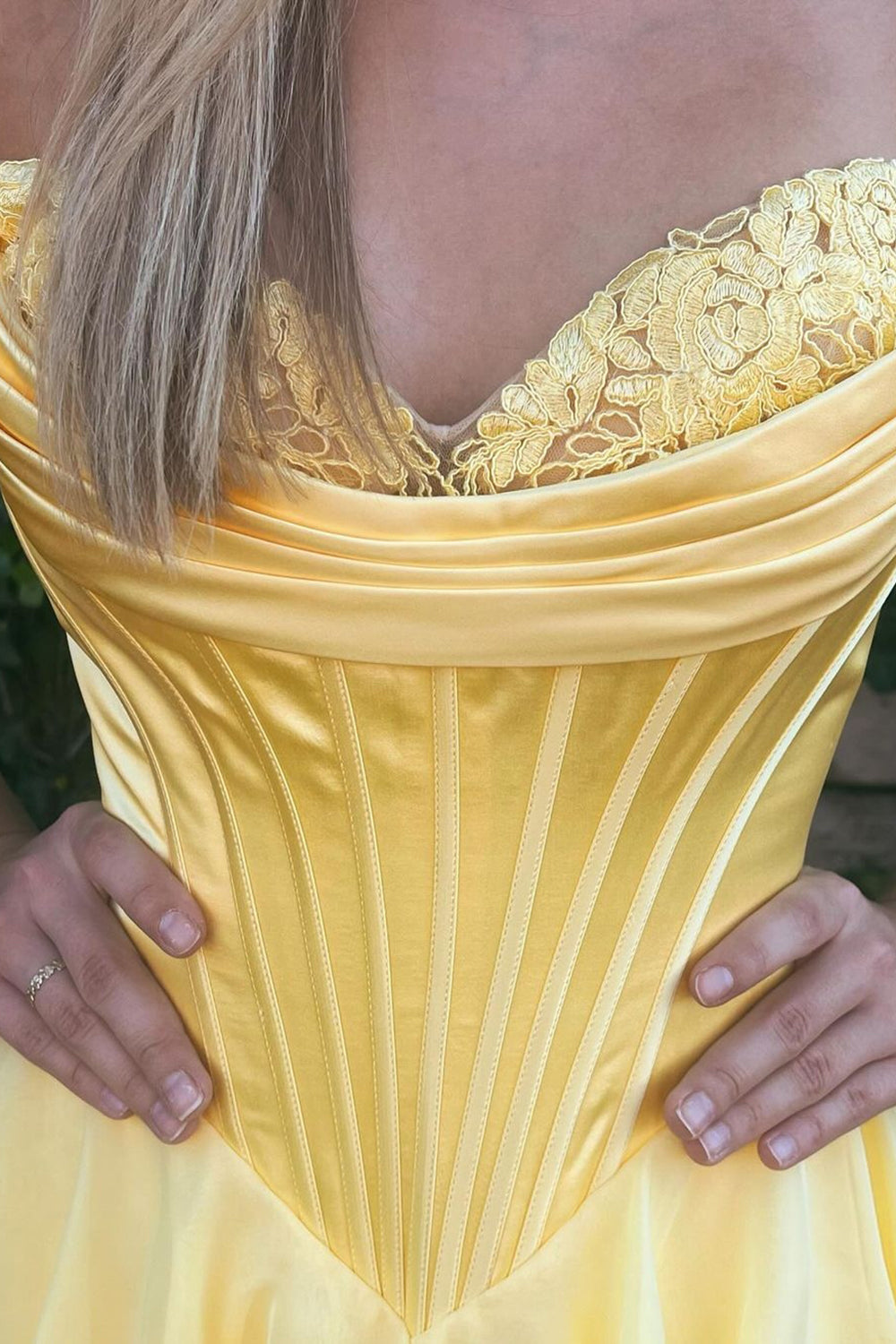 A-Line Sweetheart Chiffon Ruffled Long Corset Prom Dress with Slit