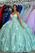 Sweetheart Tulle Ball Gown Quinceanera Dress with Appliques