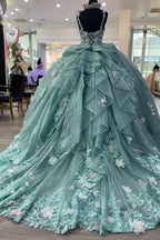 Sweetheart Tulle Ball Gown Quinceanera Dress with Appliques