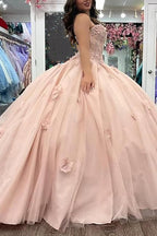 Sweetheart Ball Gown Tulle Corset Applique Quinceanera Dress