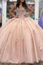 Sweetheart Ball Gown Tulle Corset Applique Quinceanera Dress