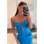 Elegant & Ornate Sweetheart Sleeveless Sheath Side Slit Formal Party Prom Dress
