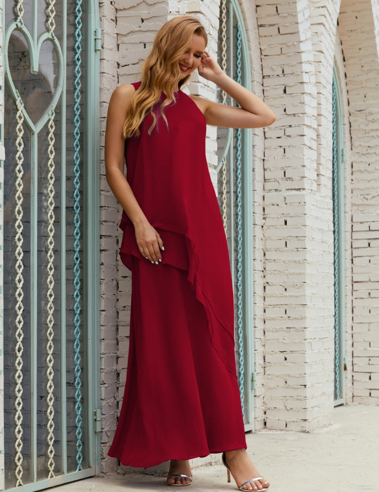 Chiffon Long Plus Size Mother of Bride Dresses Formal Bridesmaid Prom Gown SY28019