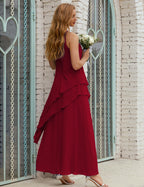 Chiffon Long Plus Size Mother of Bride Dresses Formal Bridesmaid Prom Gown SY28019