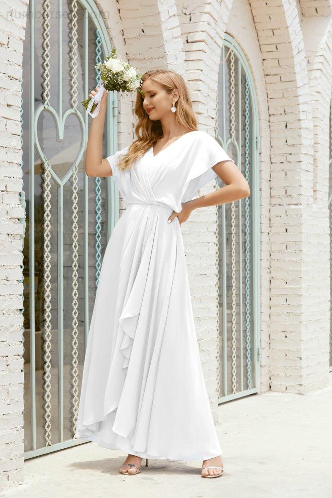 Baoleely  Mother of The Bride Dresses Plus Size V-Neck Floor Length Formal Prom Dress for Wedding Guest 28020