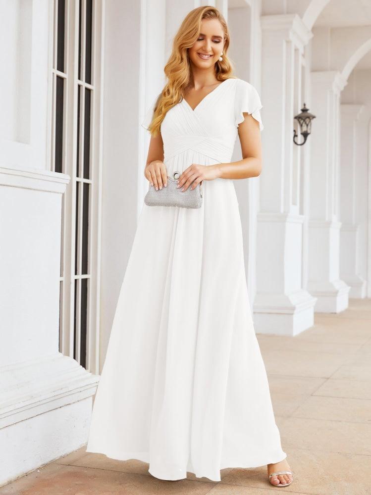 Baoleely Formal Prom Gowns for Mother of The Bride Cap Sleeves Bridesmaid Dress 28047