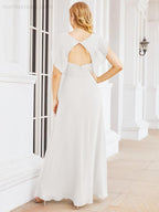 Sunnderly Bridesmaid Dresses Cape Formal Prom Dress Open Back Gowns for Mother of The Bride SY28058