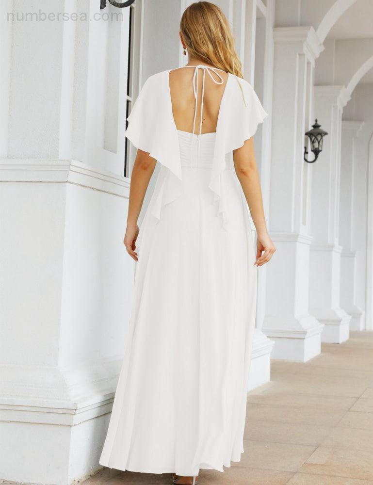 Numbersea Bridesmaid Dresses Backless Formal Prom Gowns for Evening Party Mother of The Bride Dress 28040