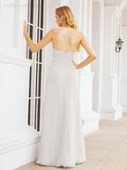 Numbersea Halter Bridesmaid Dresses with Pockets Sleeveless Formal Evening Party Prom Gowns  28055