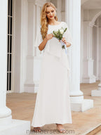 Sunnderly Formal Party Gown Dress Long Mother of The Bride Dresses with Ruffle Cape SY28026