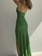Prom Dresses Sexy Prom Dress Spaghetti Straps Pleated Party Dress