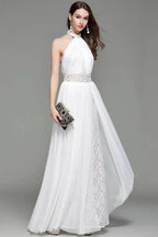 Halter Backless Prom Gown Evening Dress