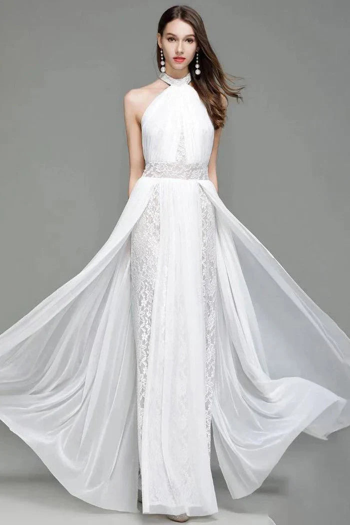 Halter Backless Prom Gown Evening Dress