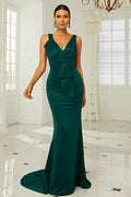 Dark Sleeveless Mermaid Formal Dress Evening Gown