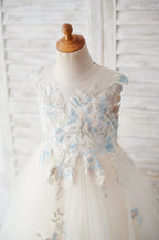 Ball-Gown/Princess Lace Tulle Flower Girl Dress
