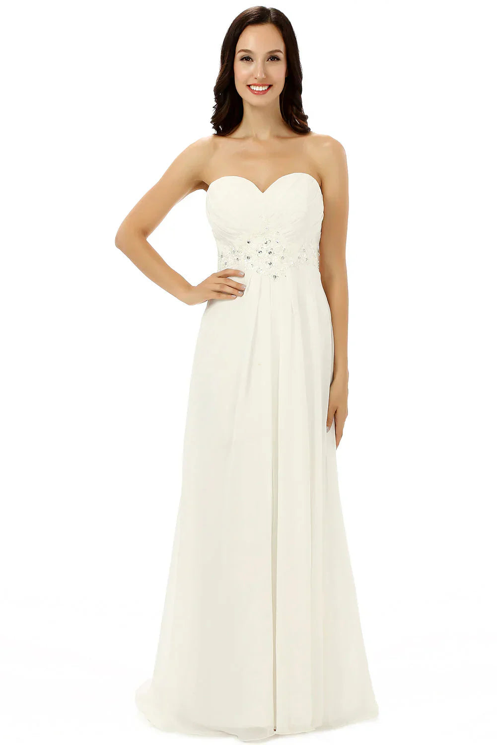 Chiffon Sweetheart With Pleats Beading Bridesmaid Dresses