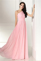 Chiffon One Shoulder Long Bridesmaid Dresses