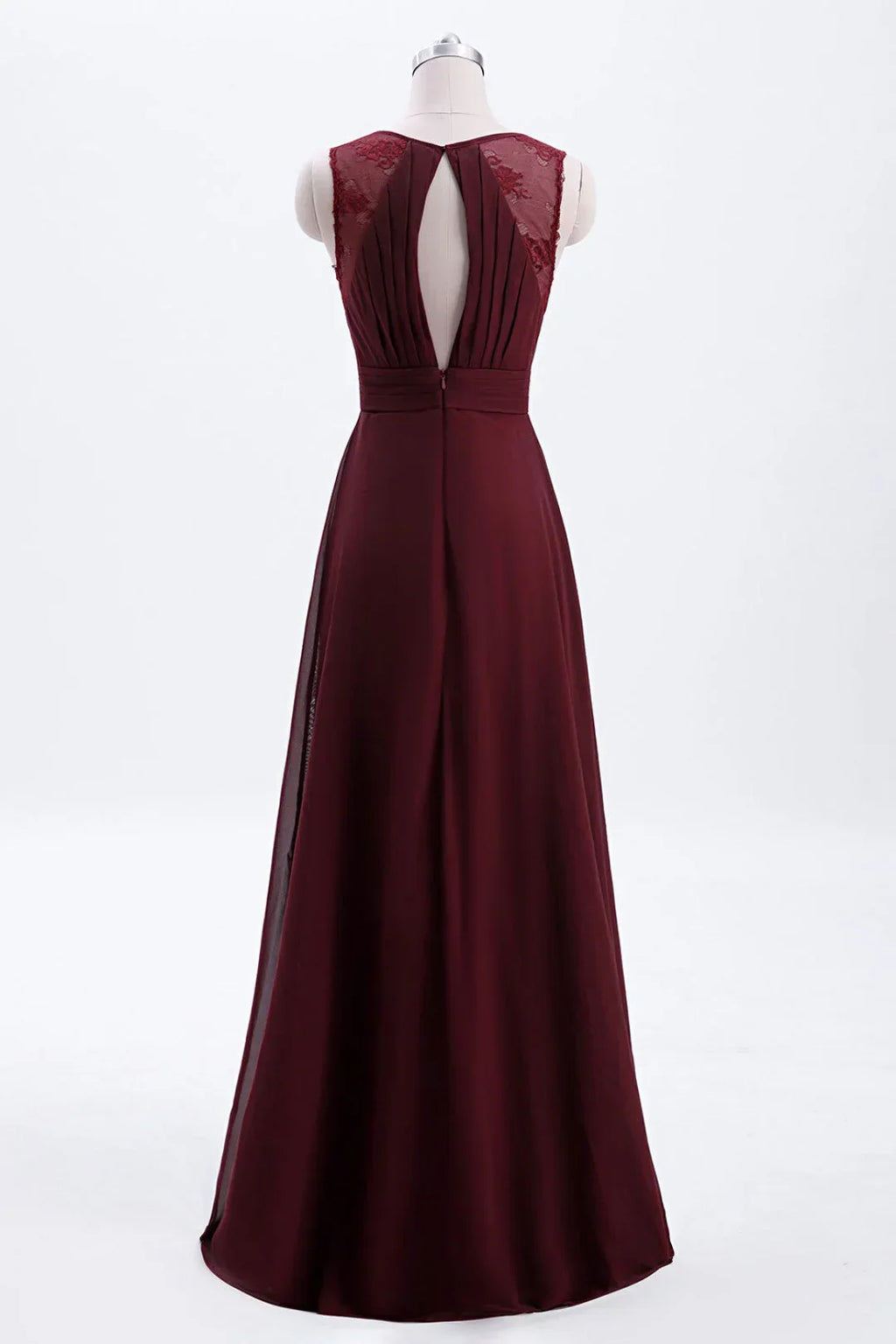 Chiffon A-line Pleated Long Bridesmaid Dress