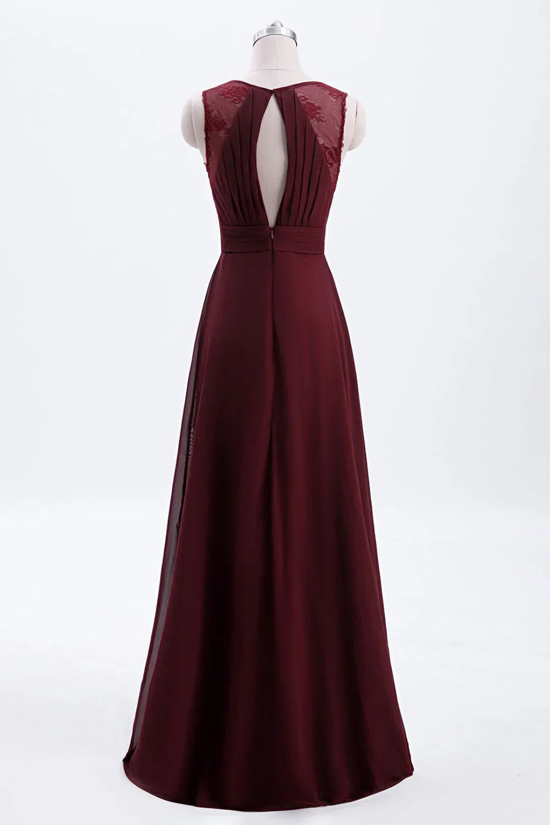 Chiffon A-line Pleated Long Bridesmaid Dress