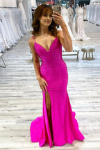 Sparkly  Mermaid Sequins Long Prom Dress with Slit
