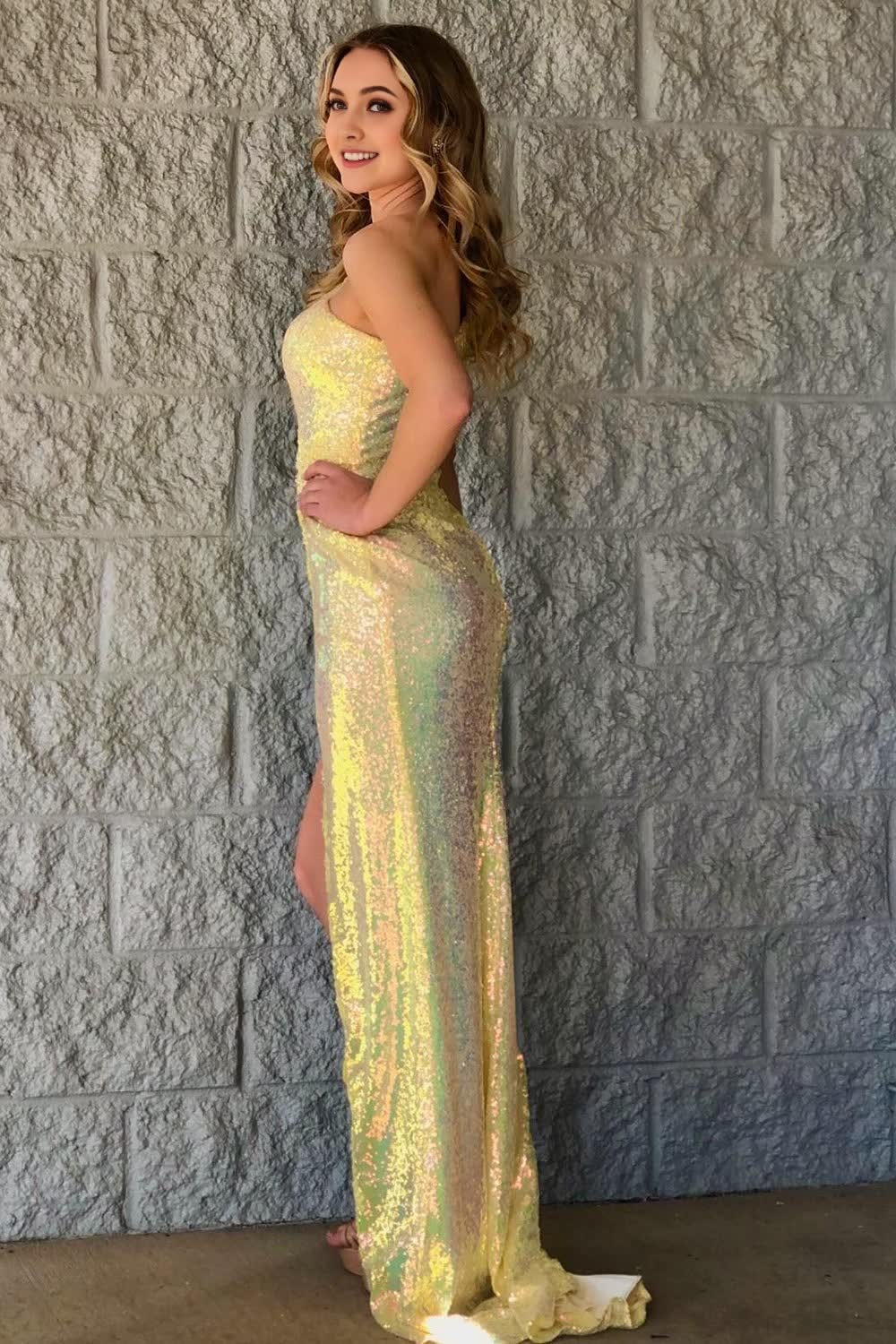 Sparkly Sequins Mermaid Long Prom Dress with Appliques