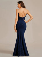 Low back rushed ball dress with sparkling straps in  wide
