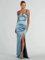 Light sequin ball dress wide