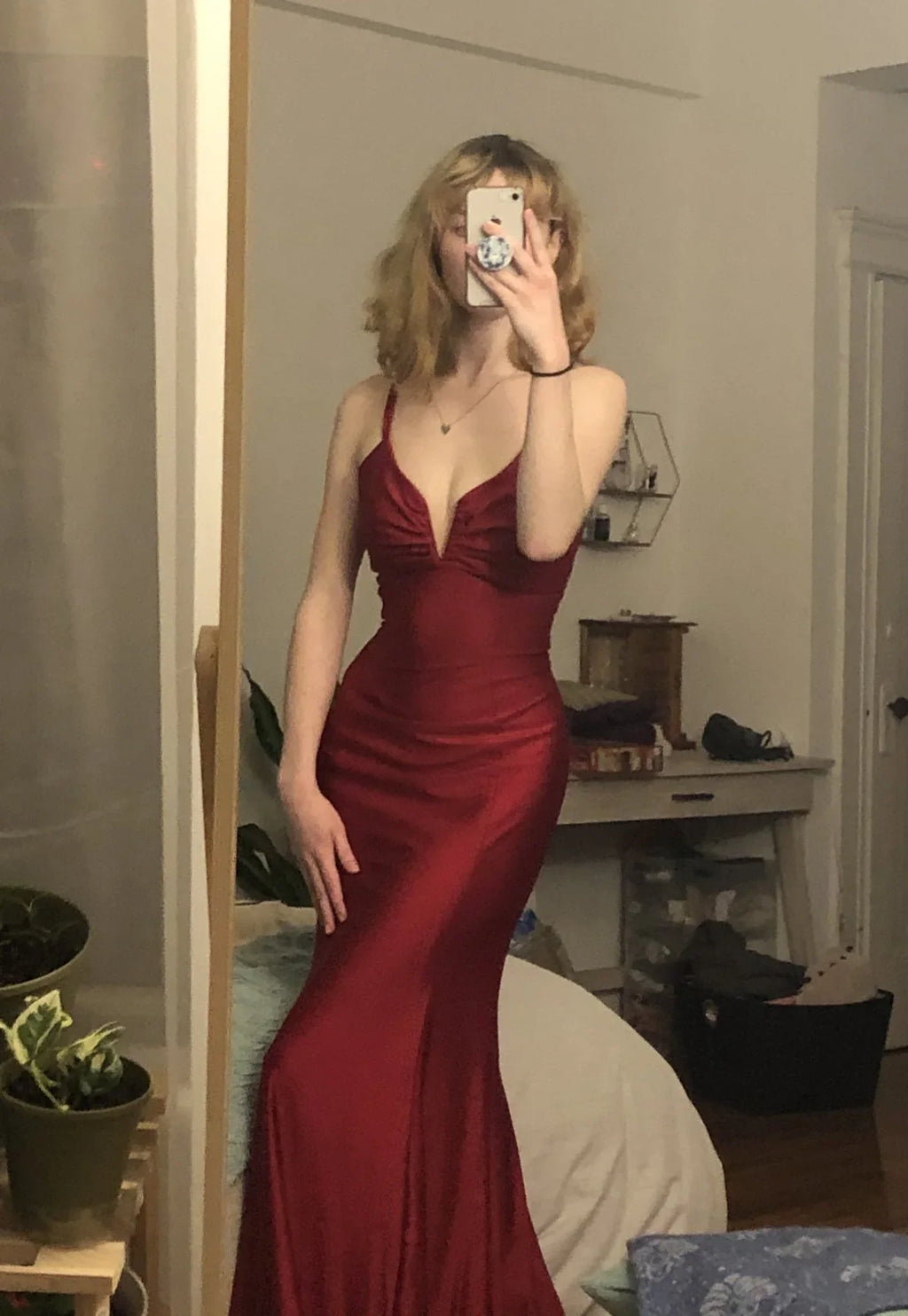 mermaid long prom evening dress