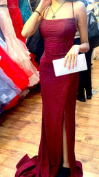 Glitter Mermaid Split Senior Prom Dress