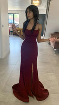 Glitter Mermaid Split Senior Prom Dress