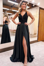 A-Line Long Prom Dress with Pockets