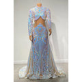 Unique High Neck Sequins Appliques Mermaid Prom Dress for Black Girl