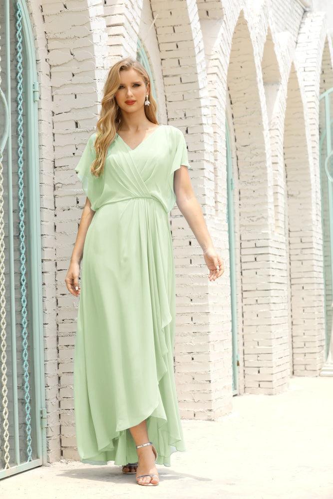 Baoleely  Mother of The Bride Dresses Plus Size V-Neck Floor Length Formal Prom Dress for Wedding Guest 28020