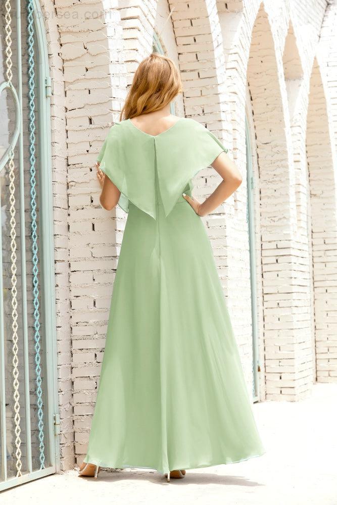 Baoleely  Mother of The Bride Dresses Plus Size V-Neck Floor Length Formal Prom Dress for Wedding Guest 28020