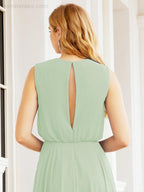 Numbersea Sleeveless Long Bridesmaid Dress A line Formal Evening Prom Gown 28025