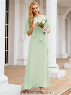 Sunnderly Formal Party Gown Dress Long Mother of The Bride Dresses with Ruffle Cape SY28026