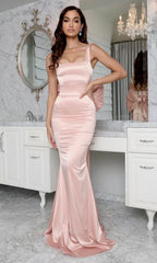Mermaid Oversized Bow Satin Gown
