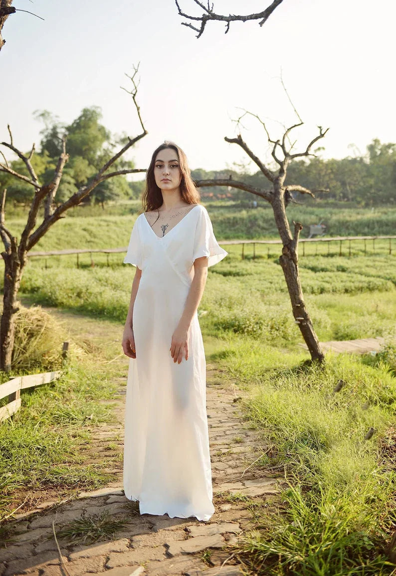 Long Silk Dress Women Party Dress Casual Dress Women Silk Dress LelaSilk