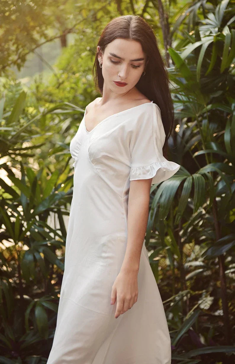 Long Silk Dress Women Party Dress Casual Dress Women Silk Dress LelaSilk