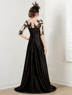 A-Line/Princess Jewel Neck Floor-Length Mother of the Bride Dresses