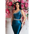 Elegant & Luxurious Trumpet/Mermaid Rhinestone One Shoudler Evening Party Prom Dress