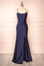 Simple  Mermaid Prom Dress Long Satin Evening Gown